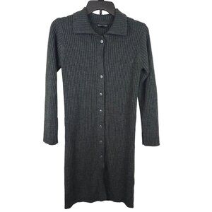 Womens Dark Academia Casual Knit Sweater Dress Dark Gray American Attitudes SM‎